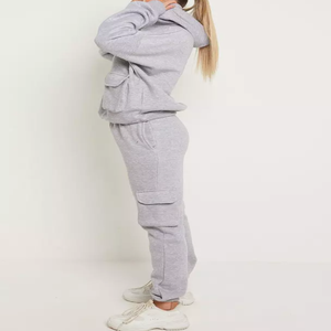 Vente chaude Logo Personnalisé 100% Coton Dames Surdimensionné Baggy Top Bas Ensemble 2 Pièces Détente Costume Survêtement D'hiver Pour Femmes - Product Image 6