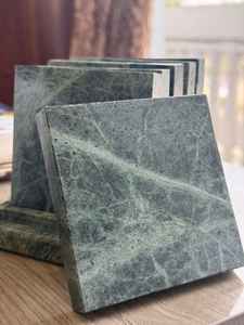 Handmade <b>Green</b> Marble <b>Coasters</b> Elegant Drink <b>Coasters</b> Table Protection - Product Image 5