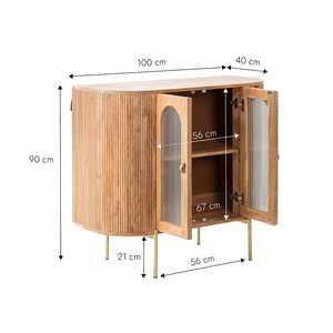 Vitrina Moderna de Madera de Mango y Vidrio para Sala de Estar, Comedor, Dormitorio y Apartamento - Product Image 5