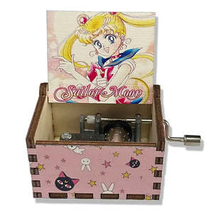 Caja de Música de Madera MDF con Manivela de Sailor Moon, con Forma de Bailarina, Mecanismo de Cuerda y Música en Papel - Product Image 4