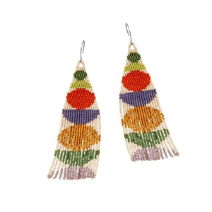 Pendientes bordados con cuentas hechos a mano con estilo, patrón de bloqueo completo personalizable para ocasiones de compromiso, pendientes de diseño personalizado - Product Image 1