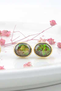 ต่างหูแฟชั่นสไตล์โบฮีเมียนทำด้วยมือทำจากเงินสเตอร์ลิง925ทึบชุบเงินทรงรีตัดด้วยพลอยอัญมณีธรรมชาติเป็นของแถม - Product Image 3