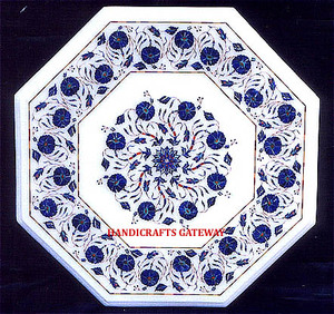 Hot Selling Marble Inlay <b>Table</b> Top Handcrafted Marble Coffee/<b>Corner</b> <b>Table</b> Top Artwork/Inlay Octagonal Shape White Marble <b>Table</b> - Product Image 1