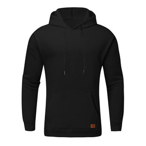Haute qualité surdimensionné hommes hiver chaud solide coton polaire pull à capuche noir Logo personnalisé imprimé épais polaire-sweats à capuche - Product Image 3