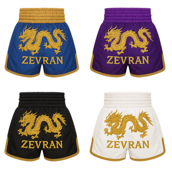 Premium Quality Muay Thai Shorts - Dragon Style Kickboxing Shorts MMA Fighting Training Martial Arts
