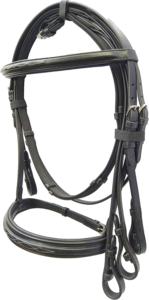 เบาะหนังแท้สำหรับแข่งม้าบังเหียนสวมศีรษะสีดำมีตัวยึดสแตนเลส - Product Image 5