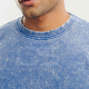 Street Fashion Men 100% Cotton Acid Wash T Shirt Loose Fit Retro Look Top Hombres con estilo Acid Wash T Shirt - Product Image 5