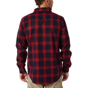 Camisa de Franela a Cuadros con Botones de Manga Larga Informal para Hombre, Personalizada OEM, Camisa de Franela con Logo de Primavera, Lisa y Teñida - Product Image 4