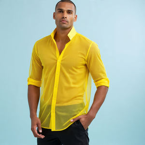 Camiseta transparente personalizada para hombre, camiseta interior ajustada para entrenamiento, camisetas transparentes, camiseta informal ligera de malla transparente para hombre - Product Image 6