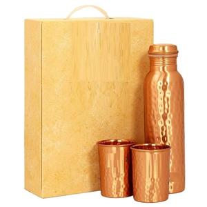 Bouteille élégante en cuivre martelé | Bien-être ayurvédique | Choix naturel pour un mode de vie sain Livré avec une boîte cadeau - Product Image 5