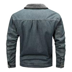 100% coton haute qualité bleu Jeans Denim veste pour hommes tricoté bouton et Rivets décoration - Product Image 2