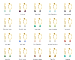 Serpentine Gemstone Teardrop Shape 8x10mm <b>Sterling</b> <b>Silver</b> Gold Vermeil <b>Dangle</b> Drop <b>Earring</b> Wholesale <b>Earring</b> - Product Image 6