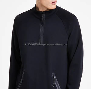 Services ODM et OEM Sweatshirts personnalisés de haute qualité pour hommes en hiver avec fermeture éclair sur le devant, broderie, poche zippée, uni - Product Image 3