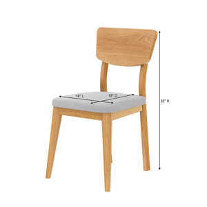 Silla de Comedor Cerelia Hecha de Madera de Teca Sólida con Acabado Natural y Asiento Tapizado para Uso en el Comedor - Product Image 5