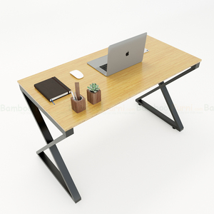 XBamboo BFXB002-120x60cm <b>Computer</b> <b>Desk</b> Iron <b>Stand</b> Easy Assembly - Product Image 1