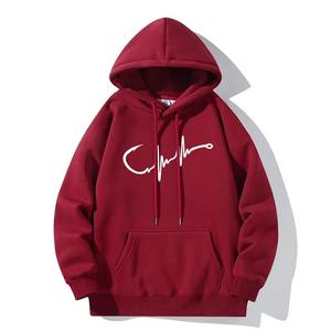 Nouveau sweat à capuche tendance avec motif de ligne de pêche et de battement de cœur, sweat à capuche décontracté pour la rue, sweat à capuche pour le tir - Product Image 1