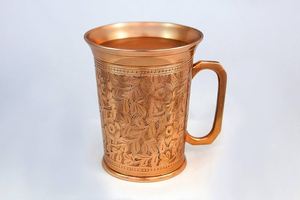 Hammered Design Hot Selling Golden Finished Copper Beer & Coffee Mug Kitchen Decorative Dishwasher <b>Microwave</b> Safe Wholesale Rate - Product Image 3