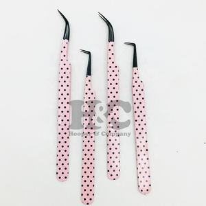 Nouvelles pinces à cils professionnelles en acier inoxydable, logo couleur personnalisé, pinces à extensions de cils de haute qualité, faible MOQ, haute qualité pour cils en vison - Product Image 1