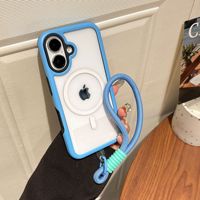 Pour IPhone16 Plus étui de téléphone portable magnétique Transparent 15 Pro max couleur acrylique 14 étui de protection
