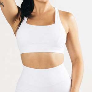 Soutien-gorge de sport pour femmes grande taille, respirant, coupe-vent, dos nu, avec logo sur le devant pour l'entraînement, le yoga, le spandex/le nylon - Product Image 5