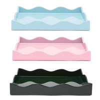 Plateau en laque de bambou écologique Conceptions personnalisées disponibles Artisanat de luxe Plateau en laque noire pour la décoration intérieure