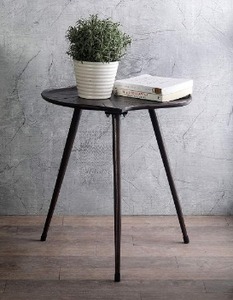 Table d'affichage de feuille noire d'accent Table de style moderne décorative avec base de pieds de trépied Table basse antique de meubles de fantaisie - Product Image 4