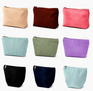 Kit d'échantillons de trousses à fermeture éclair en coton, 9 pièces, mini, pour tous les jours, voyage, couleurs assorties - Product Image 1