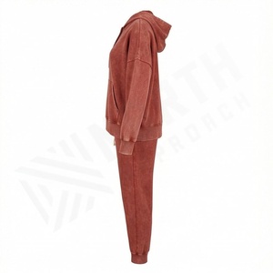 Sudadera con Capucha de Alta Calidad Hecha a Medida para Mujer, Estilo Informal, Ligera, Lavada al Ácido, con Bolsillo Tipo Canguro, para Fitness - Product Image 3