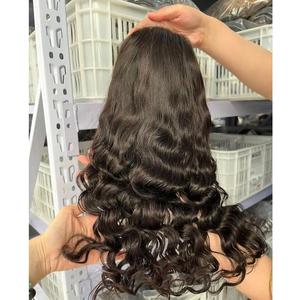 Vague droite soyeuse Super Double dessinée de haute qualité pour dentelle perruques de cheveux humains vierges vietnamiens dentelle transparente de haute qualité - Product Image 1