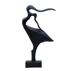Mouvement de danseuse gracieuse, forme artistique fluide, parfait pour la décoration de maison de luxe. Sculpture abstraite moderne en résine noire inspirée de... - Product Image 4