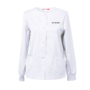 Veste médicale de gommage pour femmes et hommes Veste de gommage à manches longues pour hôpital à fermeture éclair Uniforme hospitalier - Product Image 1