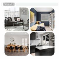 Persianas Enrollables Zebra BOJANEK, Persianas Horizontales de Día y Noche, Estilo Moderno con Cuerda de Perlas, Tela de Poliéster que Filtra la Luz, para Hogar y Oficina