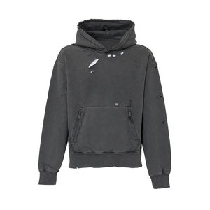 Sudaderas con Capucha para Hombre, Invierno, Estilo Desgastado, 100% Algodón, Forro Polar, Logotipo Personalizado, Transpirables, Corte Holgado, Alta Calidad, Servicio OEM - Product Image 3