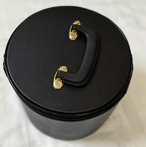 Estuche Fez masónico negro personalizado de alta calidad, artesanía bordada de cuero negro de imitación, costura de punto de cruz, nuevo - Product Image 4