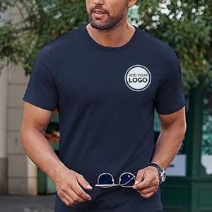 Hombres Unisex Fino Jersey de Manga Corta con Cuello en V Cuello Redondo Camisetas - Product Image 5