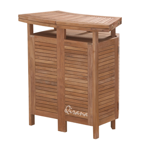 Table de bar de jardin en teck naturel pliable pour la maison et les fêtes en plein air - Product Image 5