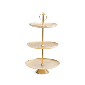 Supports à gâteaux en laiton plaqué or pour grossistes, 2 étages, forme ronde, pour mariages, anniversaires, présentoirs, artisanat - Product Image 6