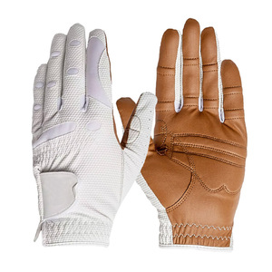 Guantes de Golf Mudassar Sports de Alta Calidad, Transpirables, Ligeros, Antideslizantes, de Cuero Cabretta para Hombre, Mano Izquierda, Suaves, Blancos y Marrones - Product Image 1