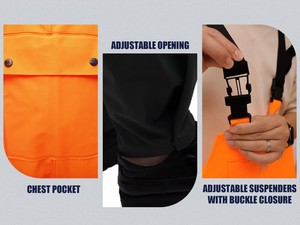 Traje Impermeable de PVC, Chaqueta Ligera Reflectante y Pantalones con Peto para Motociclistas, Pesca, Camping, Ciclismo, Todas las Estaciones - Product Image 2