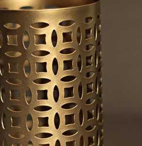 Portavelas de oro Vintage grande, centro de mesa, Juego de 3 mesas de decoración de biblioteca para el hogar para boda, portavelas - Product Image 3