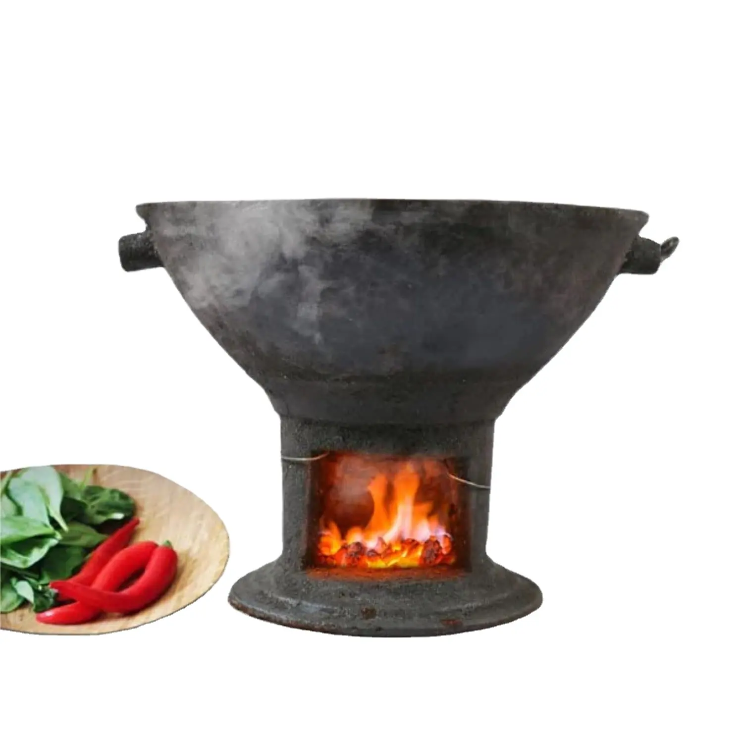 Ağır Angeethi ile ahşap kollar mükemmel gıda tandır izgara demir küllük ev mutfak ve gezi kullanımı kolay