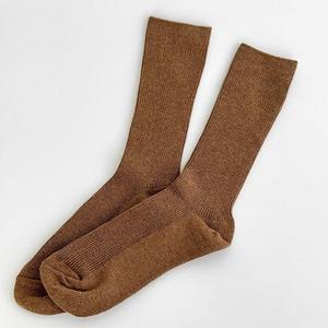 Chaussettes en coton antidérapantes pour femmes pur coton couleur unie fond collé bouche lâche pour printemps longueur d'équipage - Product Image 1
