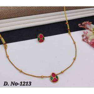 Premium Quality <b>Bridal</b> Collection Women Pendant <b>Set</b> with Lotus Shape Stone <b>Jewelry</b> for Wedding and Reception Use for Export Sale - Product Image 2