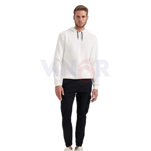 Sudadera personalizable de algodón 100% para hombre, sudaderas con capucha de invierno y logotipo impreso, sudaderas con capucha térmicas de lana sólida - Product Image 4