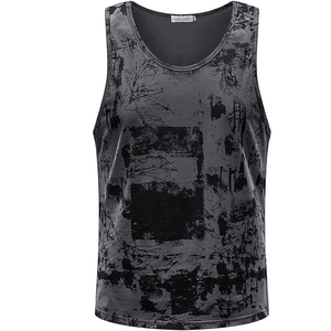 Camiseta sin Mangas Casual de Verano para Hombre, 100% Algodón, Transpirable, con Estampado Digital 3D, para Deportes y Fitness, Servicio Personalizado OEM - Product Image 1