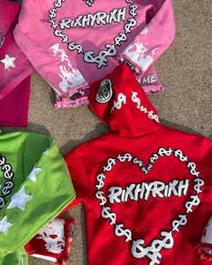 Fabricantes personalizados hombres sudaderas con capucha personalizado puff impresión Sudadera con capucha 500gsm lavado ácido Sudadera con capucha - Product Image 6