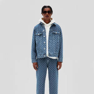 Chaquetas vaqueras de algodón 100% para hombre, chaqueta fina informal con bolsillo de Color sólido para hombre, ropa de hombre de alta calidad, chaqueta vaquera - Product Image 3