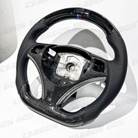 Volant de voiture en fibre de carbone forgée LED personnalisé pour BMW E90 E91 E92 E93 E82 E84 E88 E87 M3, volant sport en cuir