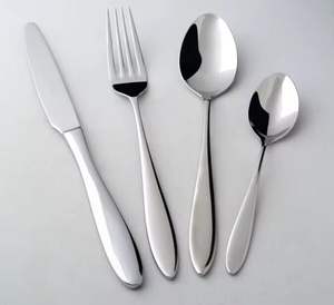 Stainless Steel Flatware Set (<b>Knife</b> <b>Dinner</b> Spoon Teaspoon) Modern Design Sustainable Lightweight Dishwasher Safe - Product Image 1