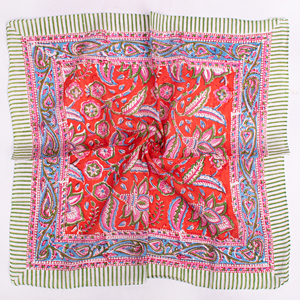 Pañuelo Cuadrado de Algodón con Estampado Floral, Pañuelo Promocional para la Cabeza, Cubre Cuello y Cara, Transpirable, Ecológico, con Lazos para Atar, Personalizado - Product Image 4